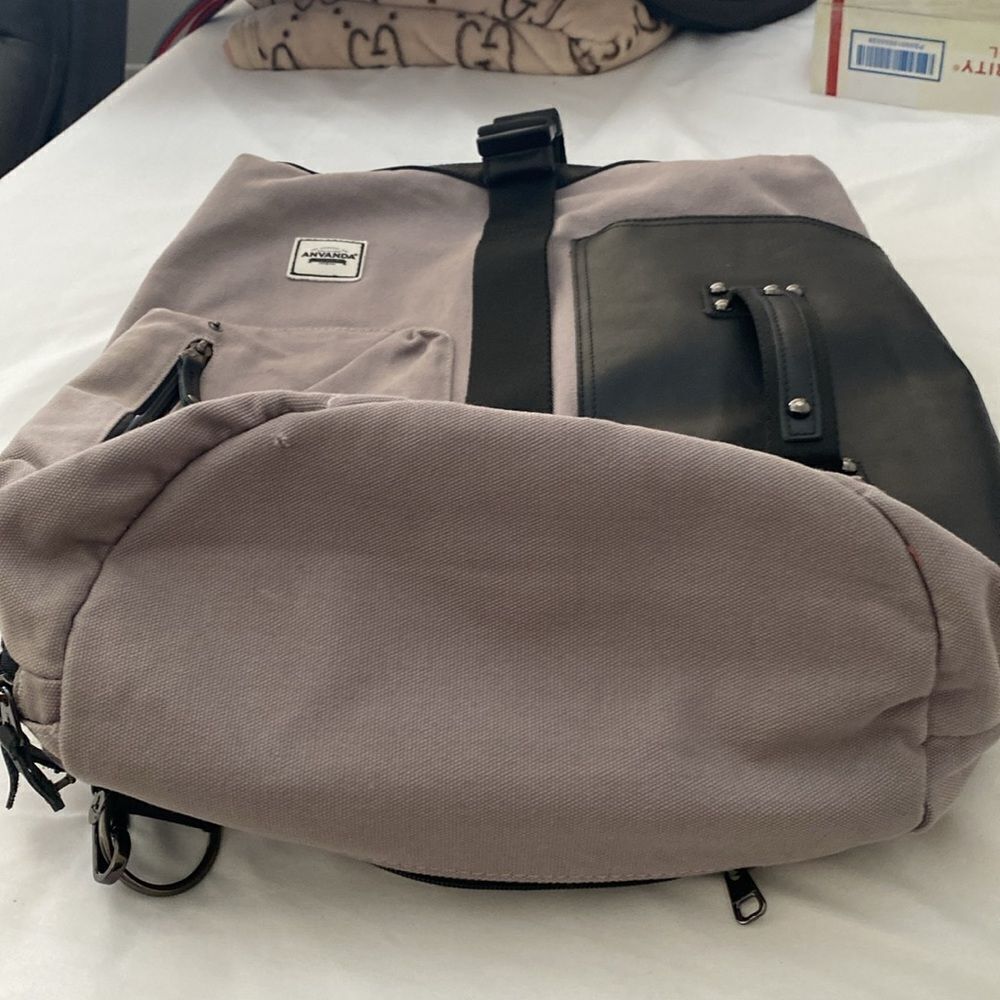 ANVANDA Stockholm Leather/Canvas Backpack - Picture 11 of 13